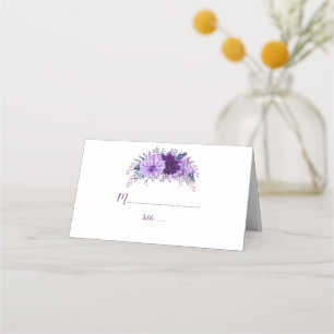 Carte De Placement Boho Lavender Floral Plum Purple Numéro de tableau