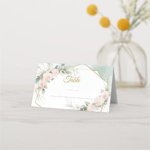 Carte De Placement Boho roses rose rousse fleurs mariage carte place