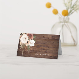 Carte De Placement Boho Rustique Floral Terracotta Mariage