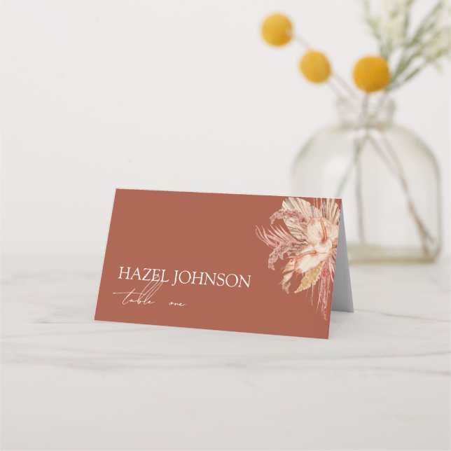 Carte De Placement Boho Terracotta moderne Mariage rustique (Devant)