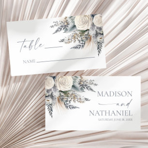 Carte De Placement Boho White Rose Floral Mariage Jardin