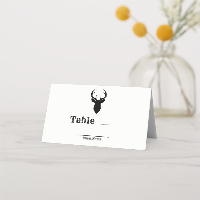 Carte De Placement Bois de Cerf Tête de Cerf Rustique Mariage Table P (Dos)
