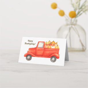 Carte De Placement Bon thanksgiving Rustic Truck Automne Harvest