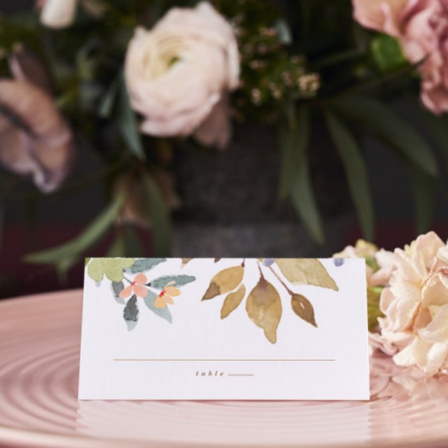 Carte De Placement Bonne aquarelle Florals Mariage Escort (Créateur téléchargé)