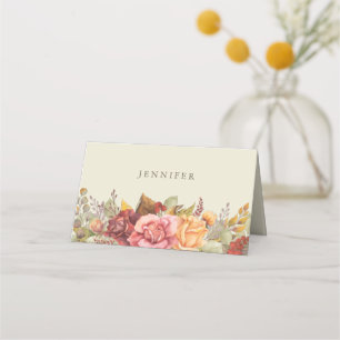 Carte De Placement Bordure florale automnale/automnale Thanksgiving p