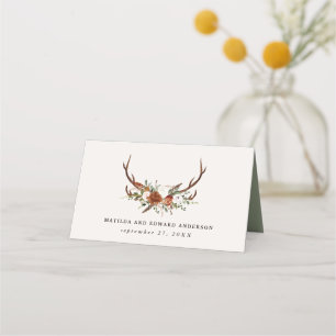 Carte De Placement Botanique de ferme rustique cerf sauge table maria