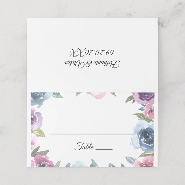 Carte De Placement Botanique Spring Floral & Chic Mariage Place Card (Extérieur déplié)
