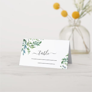 Carte De Placement Botanique Verdure Foliage Mariage d'aquarelle