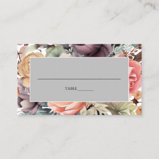 Carte De Placement Bouquet bohème Floral Aquarelle