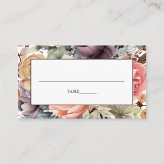 Carte De Placement Bouquet bohème Floral Aquarelle