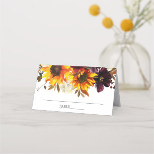 Carte De Placement Bouquet d'automne Sunflower Fête des mariées fleur