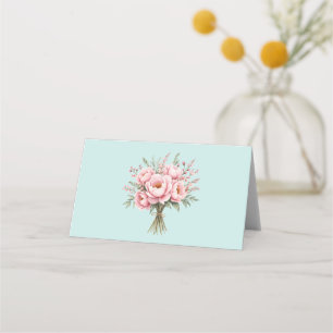 Carte De Placement Bouquet de fleurs de pivoine rose joli