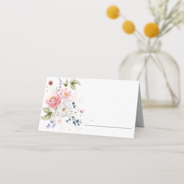 Carte De Placement Bouquet floral sauvage Babyshower (Devant)