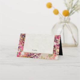 Carte De Placement Bouquet romantique Mariage noir rose chaud