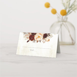 Carte De Placement Bourgogne Rustic Flowers Mariage