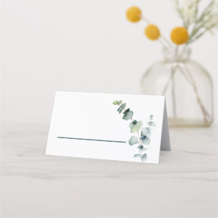 Carte De Placement Branche d'eucalyptus minimale moderne simple