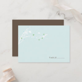 Carte De Placement Branche d'hiver Fleur de neige Simple Mariage élég