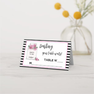 Carte De Placement BRIDE Parisian Couture Fair Lady Douche Party