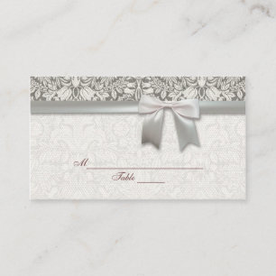Carte De Placement brocade en dentelle blanche élégante