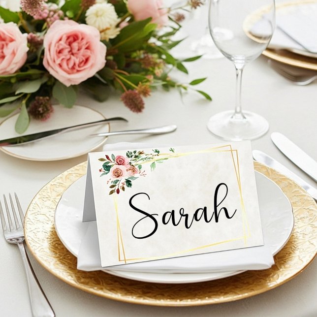 Carte De Placement Budget vierge Joli rose et mariage or (Créateur téléchargé)