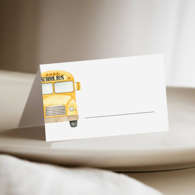 Carte De Placement Buffet rempli de bus de l'école jaune (Créateur téléchargé)