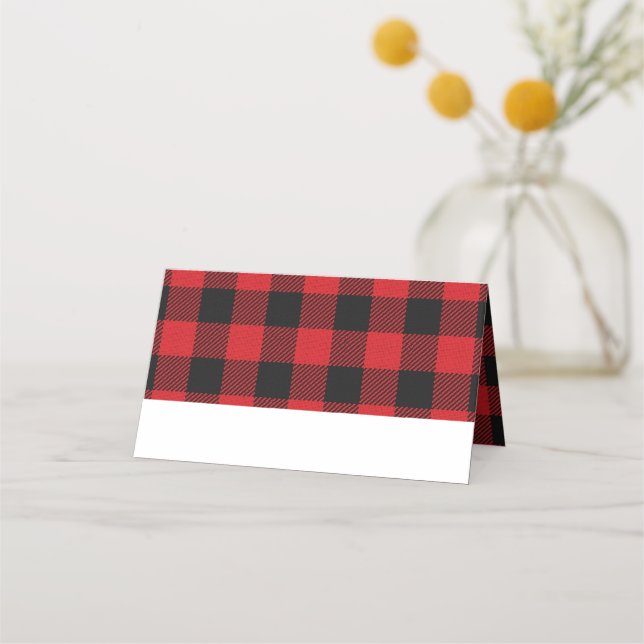 Carte De Placement Buffle rouge noir Plaid Noël (Devant)
