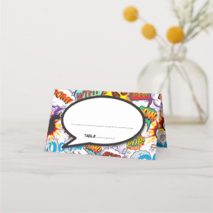 Carte De Placement Bulle de dialogue moderne drôle mariage rétro band