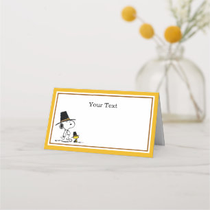 Carte De Placement cacahuètes   Snoopy & Woodstock Thanksgiving Dîner