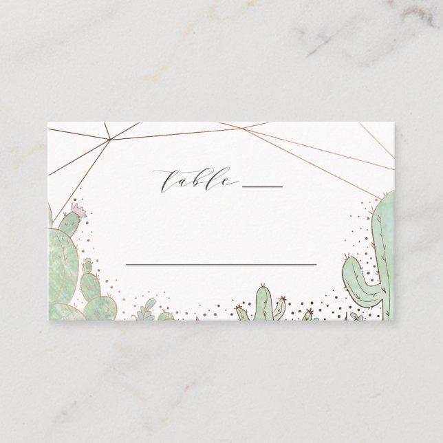 Carte De Placement Cactus et succulents Numéro de table du Mariage gé (Devant)