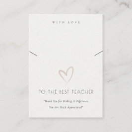CARTE DE PLACEMENT CADEAU DE COEUR BLANC NOIR DE L'ENSEIGNANT ÉCRAN