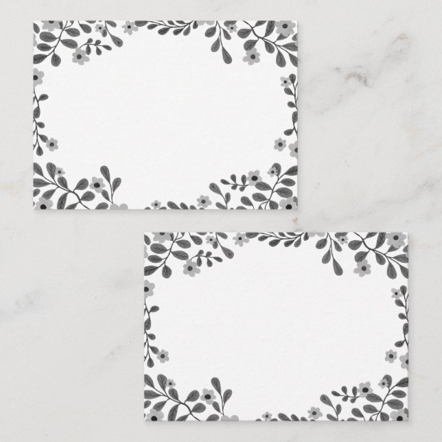 Carte De Placement Cadre floral Fleurs bohèmes douces Personnalisé N& (Devant / Derrière)