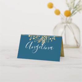Carte De Placement Cadre moderne bleu et or