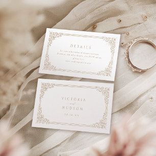 Carte De Placement Cadre Vintage neutre Détails de mariage élégants