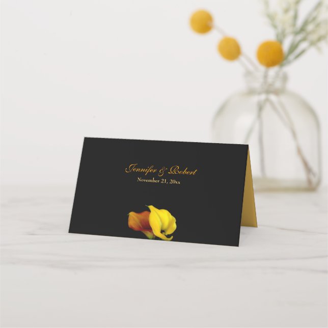 Carte De Placement Calla Lily Mariage Carte Place Pliée (Dos)