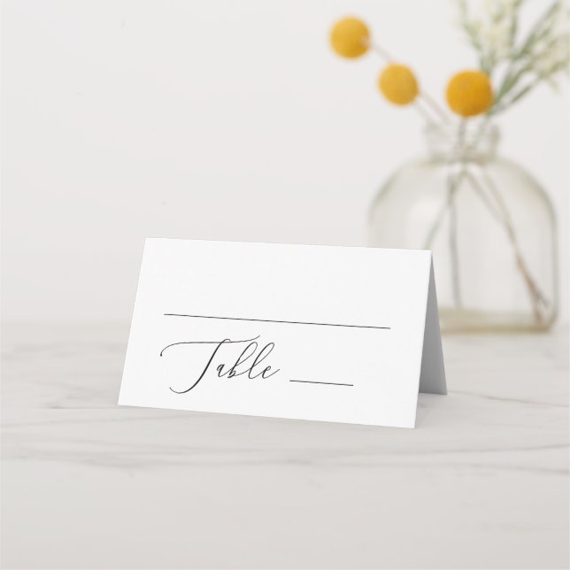 Carte De Placement Calligraphie classique Delicate | Mariage officiel (Devant)