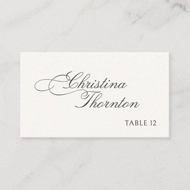 Carte De Placement Calligraphie de mariage Script (Devant)