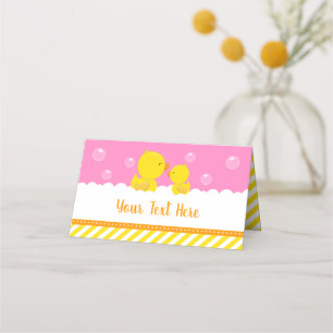 Carte De Placement Caoutchouc jaune et rose Baby shower