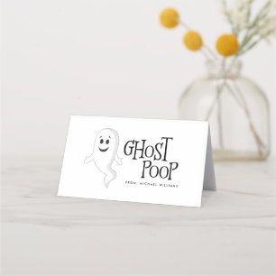 Carte De Placement Capsule de bonbon Halloween Ghost Poop