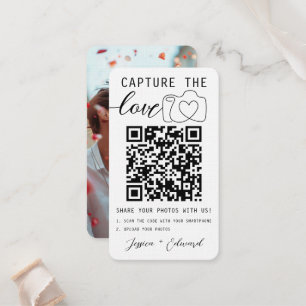 Carte De Placement Capturez L'Amour Qr Code Photo Mariage moderne