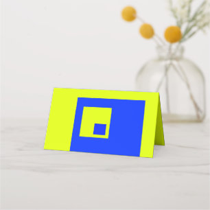 Carte De Placement Carré jaune et bleu
