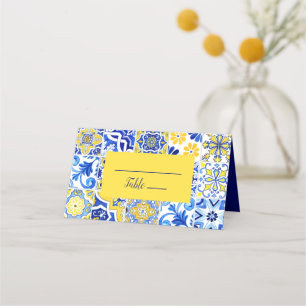 Carte De Placement Carreau d'azulejos portugais bleu jaune Lieu de ma