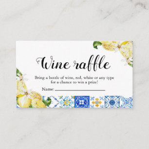 Carte De Placement Carrelage bleu Citron Fête des mariées Vin Raffle 