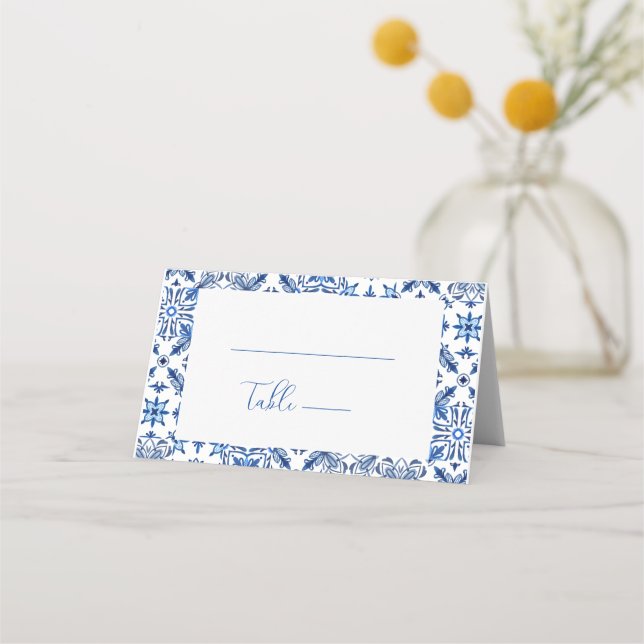 Carte De Placement Carrelage bleu méditerranéen et Mariage d'agrumes (Devant)