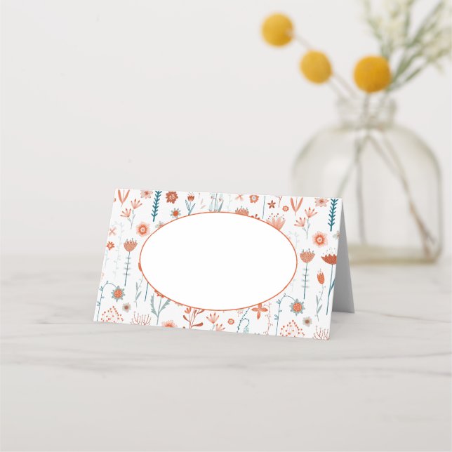 Carte De Placement Carte Boho Place pour fleurs d'été scandinaves (Devant)