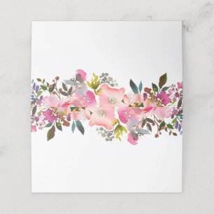 Carte De Placement Carte d'aquarelle Spring Floral Place