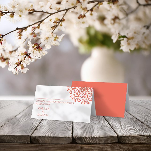 Carte De Placement Carte de la place Whimsical Orange Red (Créateur téléchargé)