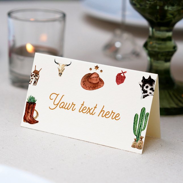 Carte De Placement Carte de lieu d'anniversaire du premier Rodeo Cowb (Créateur téléchargé)