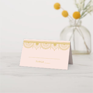 Carte De Placement Carte de lieu d'escorte indienne Blush   Gold Call