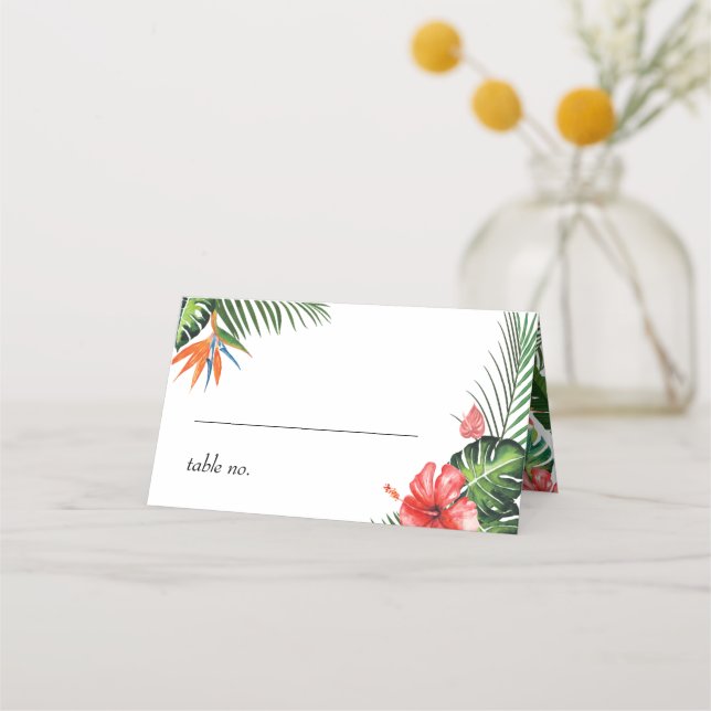 Carte De Placement Carte de Mariage à thème Tropical Vibrant (Devant)