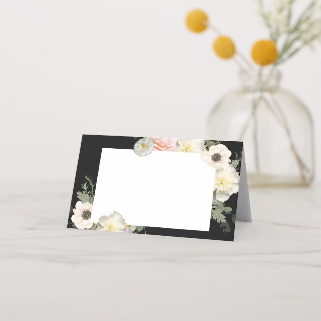 Carte De Placement Carte de Mariage de design Anemone and Peony Bloom (Dos)